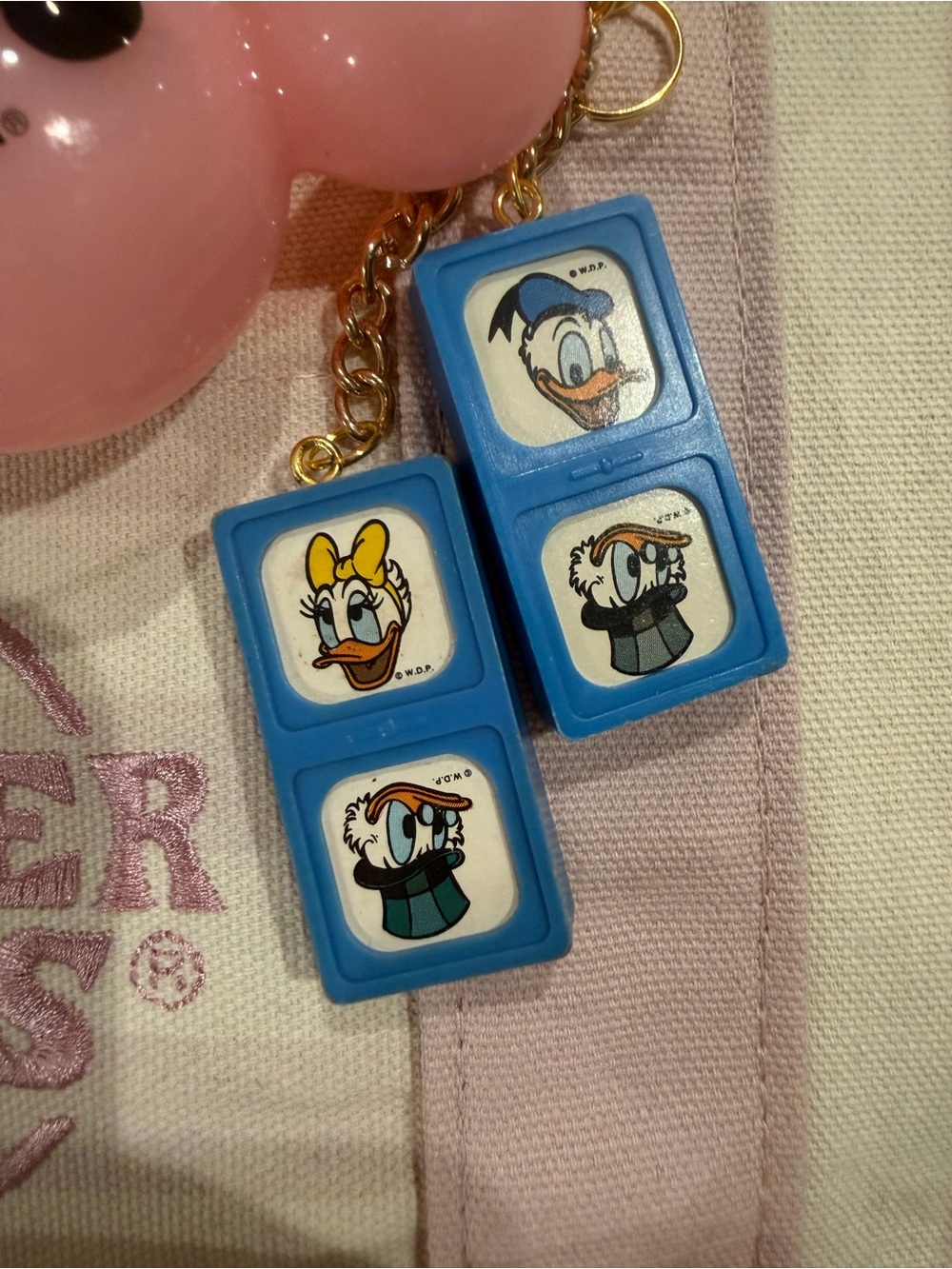 Vintage Disney domino bag charm